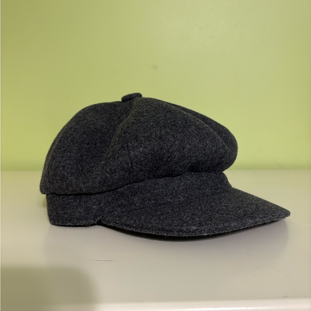 Gray Wool Newsboy Cap